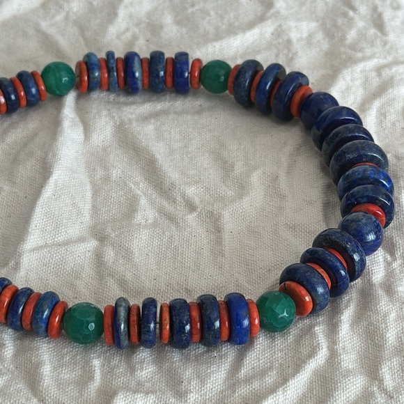 Jay King Blue Lapis, Coral, Jade Beaded Nacklace - Picture 5 of 5